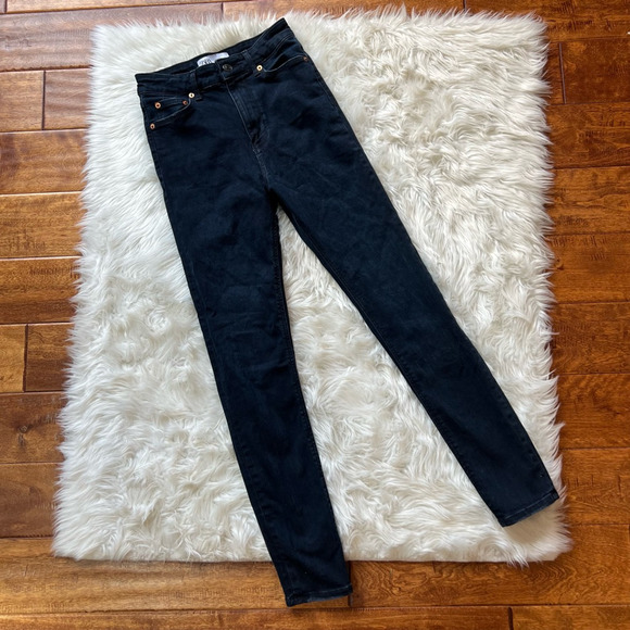Jeans Studded Pocket White House Black Market - Taille 12 - Bleu Foncé Délavé - Coupe Boot Leg